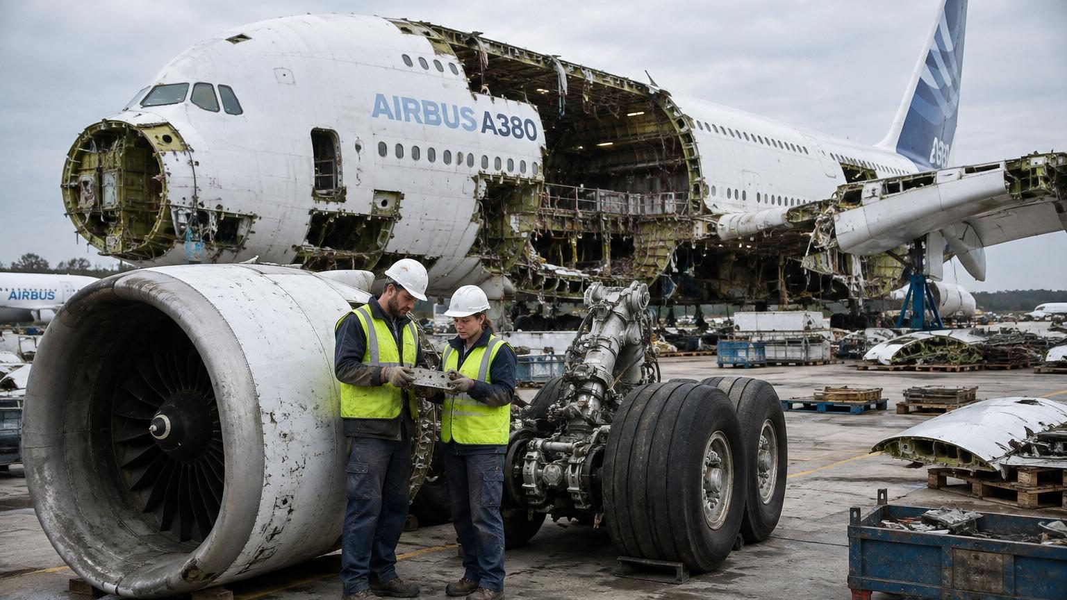 Elle démonte un A380 de 280 tonnes pièce par pièce : cette entreprise française est devenue championne du monde du recyclage d'avions