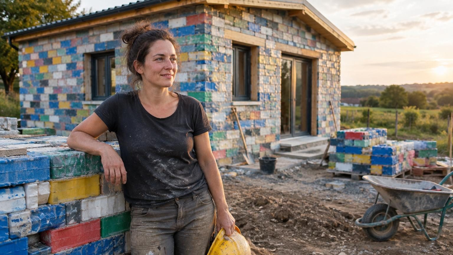 Elle économise pendant 9 ans pour acheter son terrain : sa maison est bâtie avec 850 blocs faits de 7 tonnes de plastique recyclé