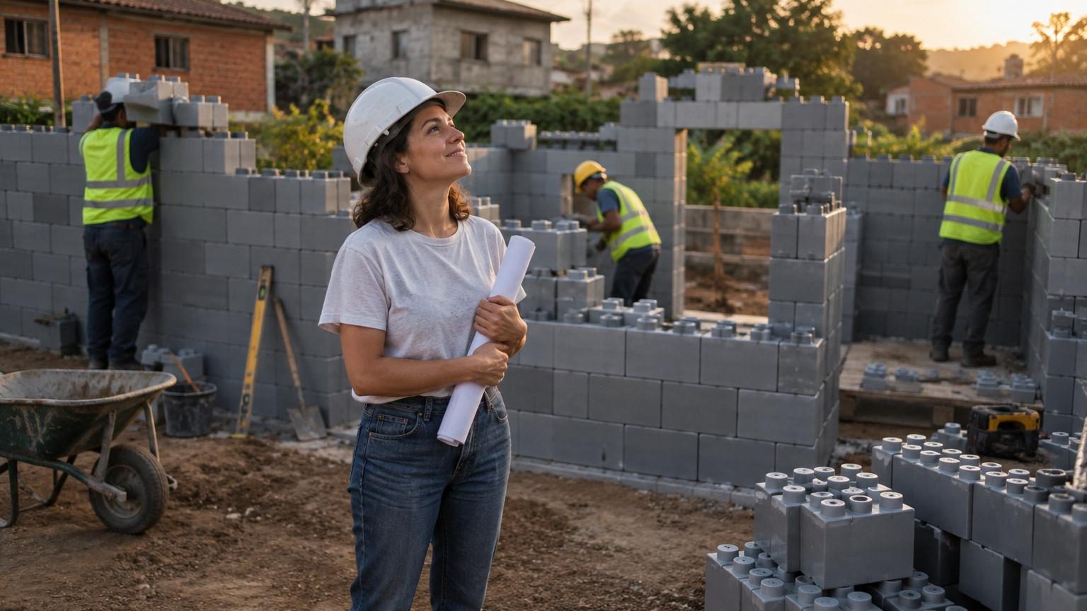 Elle économise pendant 9 ans pour acheter son terrain : sa maison est bâtie avec 850 blocs faits de 7 tonnes de plastique recyclé