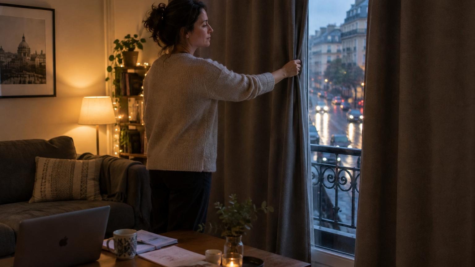 Elle ferme les rideaux dès 17 heures en hiver : ce geste de quelques secondes est devenu automatique chez elle