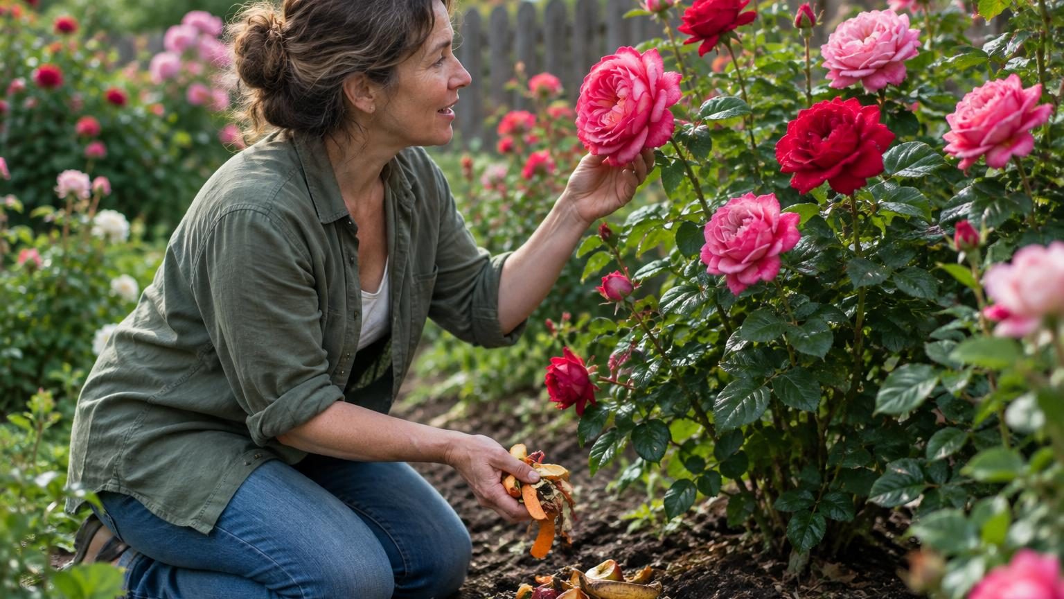 Elle jette ses épluchures au pied de ses rosiers : à la floraison suivante, le résultat surprend même les jardiniers
