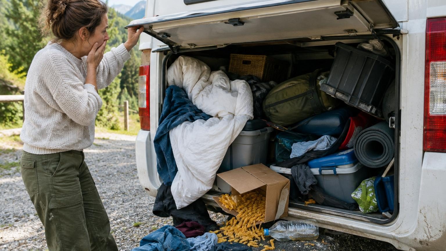 Elle ouvre le coffre de son camping-car après trois semaines de voyage : ce qu’elle découvre avait pourtant été rangé correctement