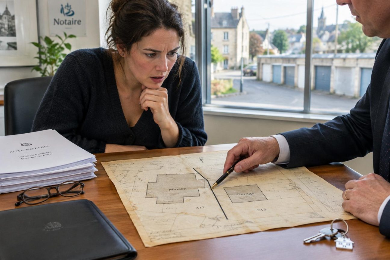 Elle pensait que son garage faisait partie intégrante de sa maison : avant de signer chez le notaire, un ancien plan cadastral fait apparaître une séparation inattendue