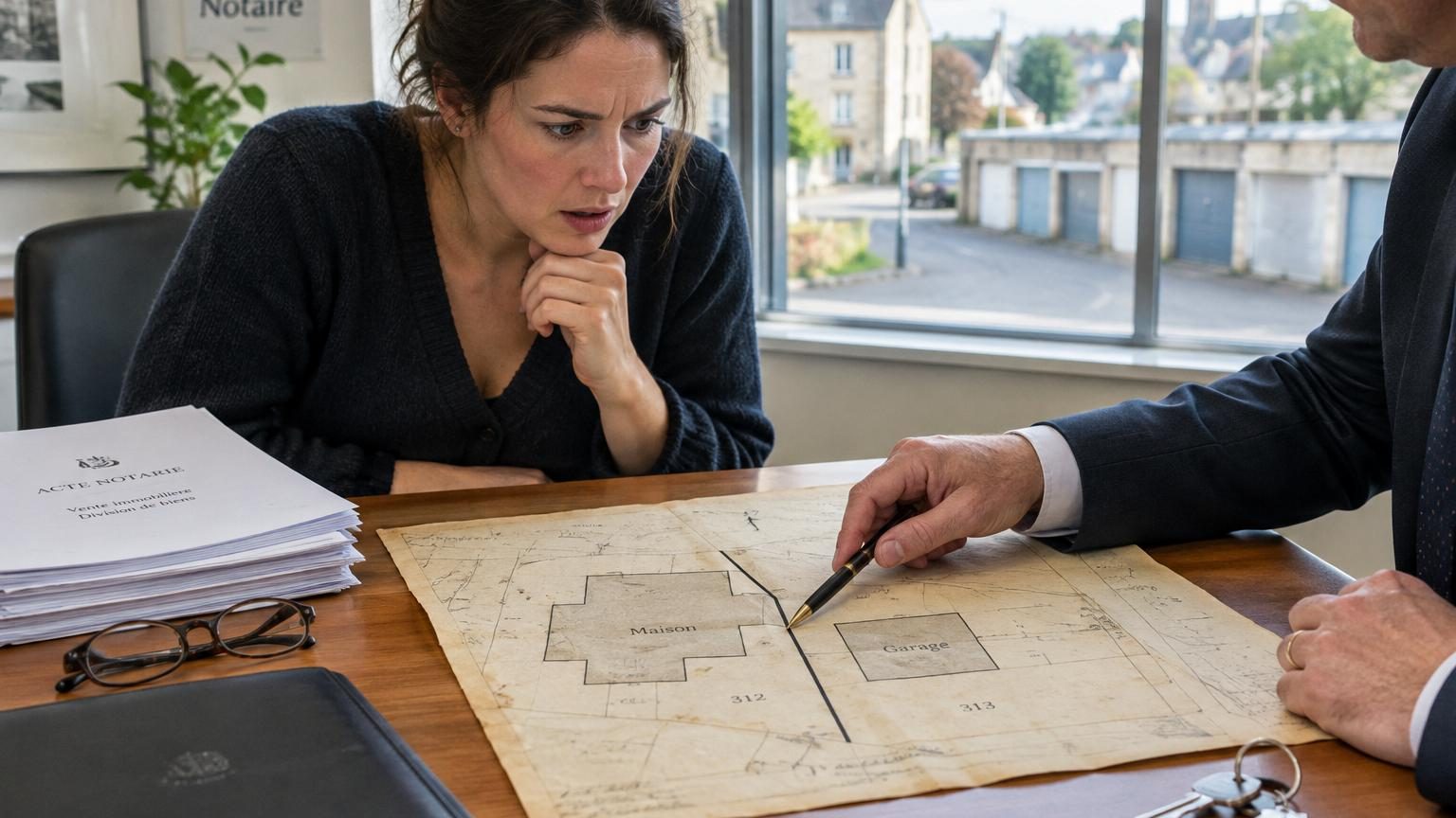 Elle pensait que son garage faisait partie intégrante de sa maison : avant de signer chez le notaire, un ancien plan cadastral fait apparaître une séparation inattendue