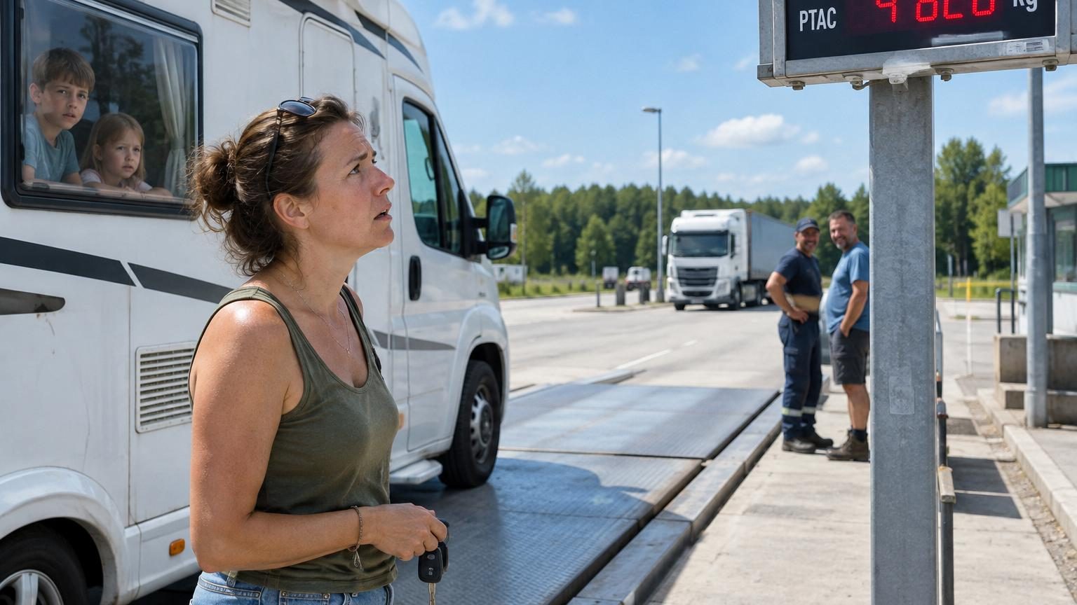Elle pèse son camping-car avant de partir en vacances : le résultat dépasse de plusieurs centaines de kilos ce qu’elle imaginait