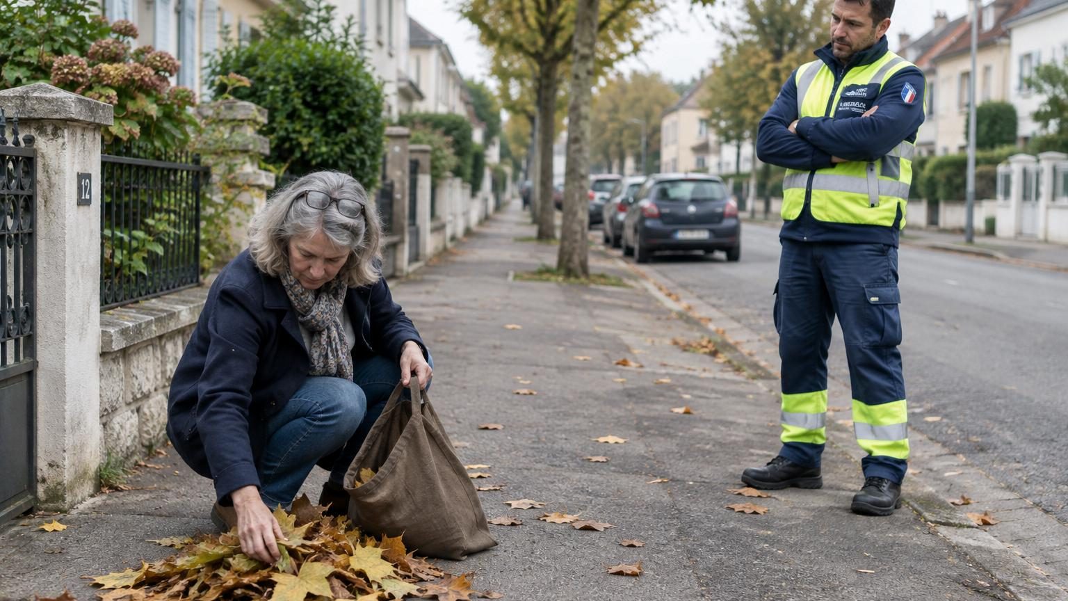 Elle récupère chaque automne les feuilles tombées devant chez elle : cette année, la mairie lui demande de cesser
