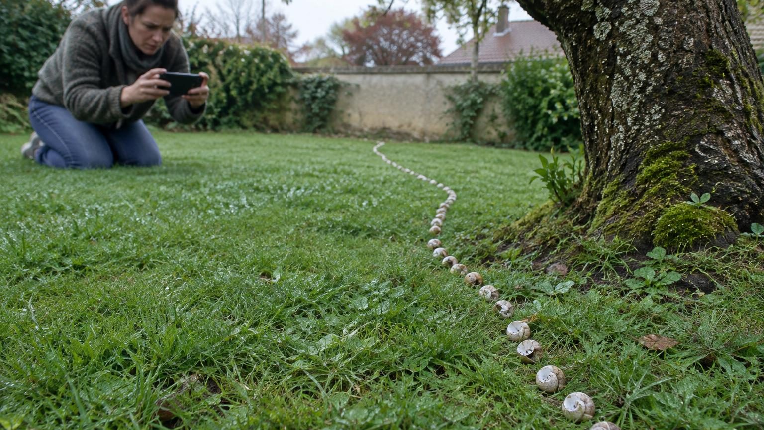Elle retrouve des dizaines de coquilles parfaitement alignées dans son jardin : un spécialiste lui explique ce qui les a laissées là