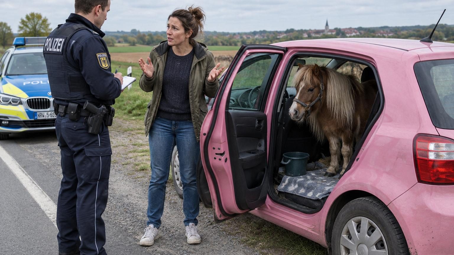 Elle transporte son poney sur la banquette arrière de sa voiture : contrôlée par la police, elle refuse de payer l'amende