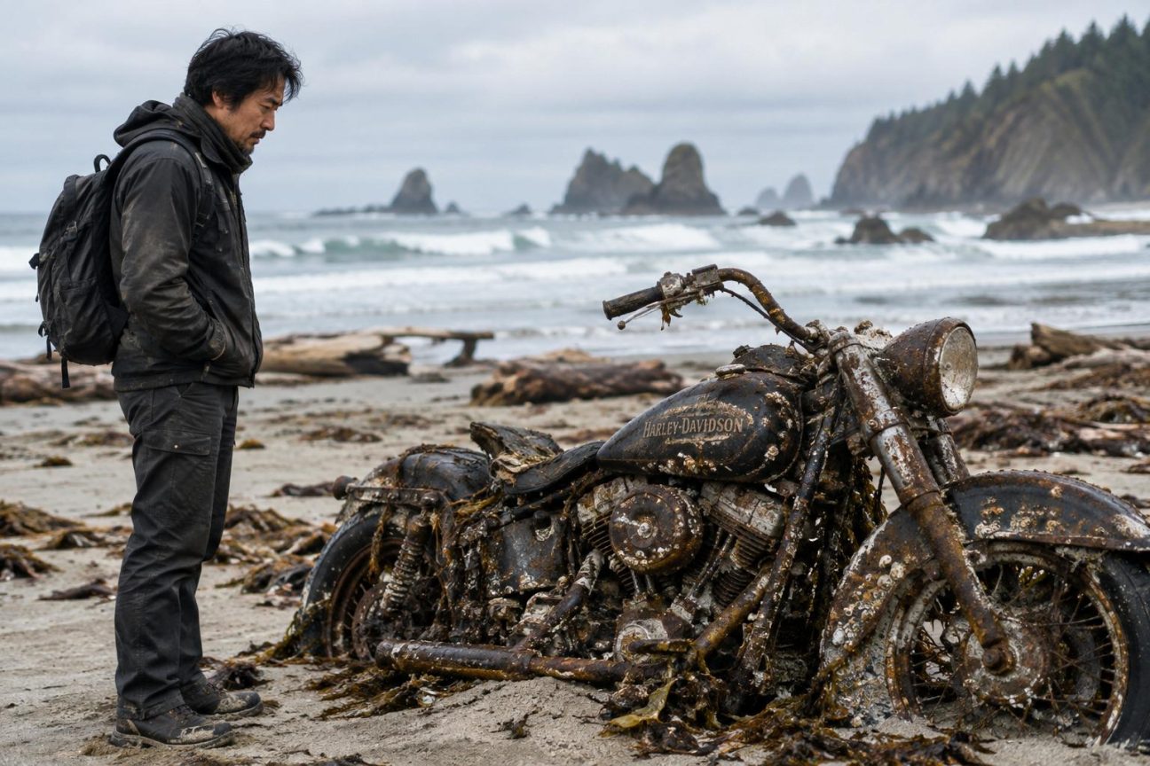 Emportée par le tsunami au Japon, sa Harley-Davidson réapparaît plus d’un an plus tard, à 6 400 km de chez lui