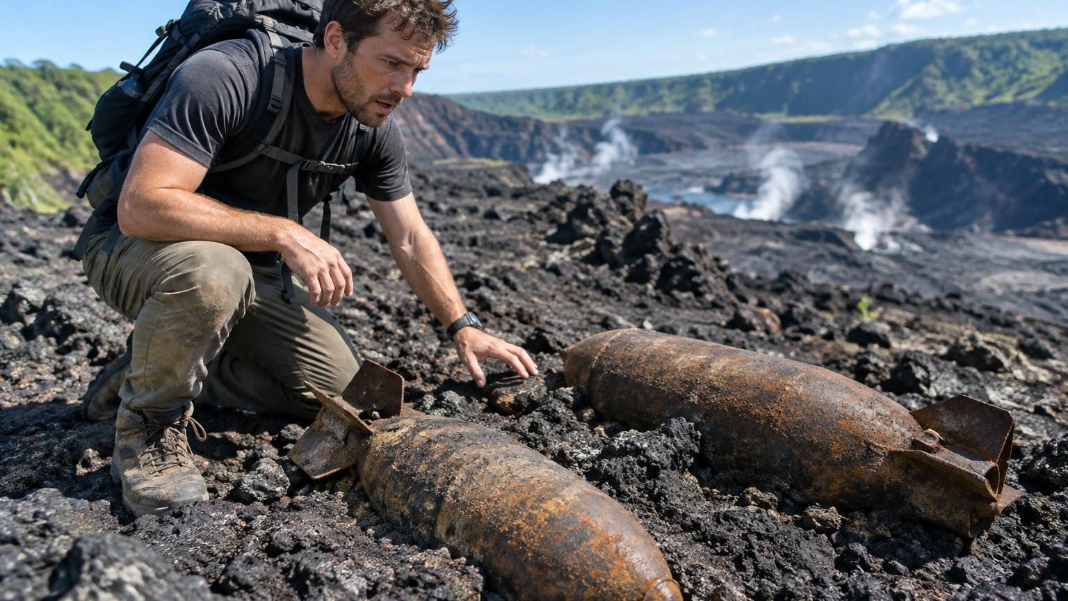 En 1935, l&rsquo;armée américaine a bombardé un volcan d&rsquo;Hawaï pour dévier la lave : 90 ans plus tard, un randonneur retrouve deux bombes intactes
