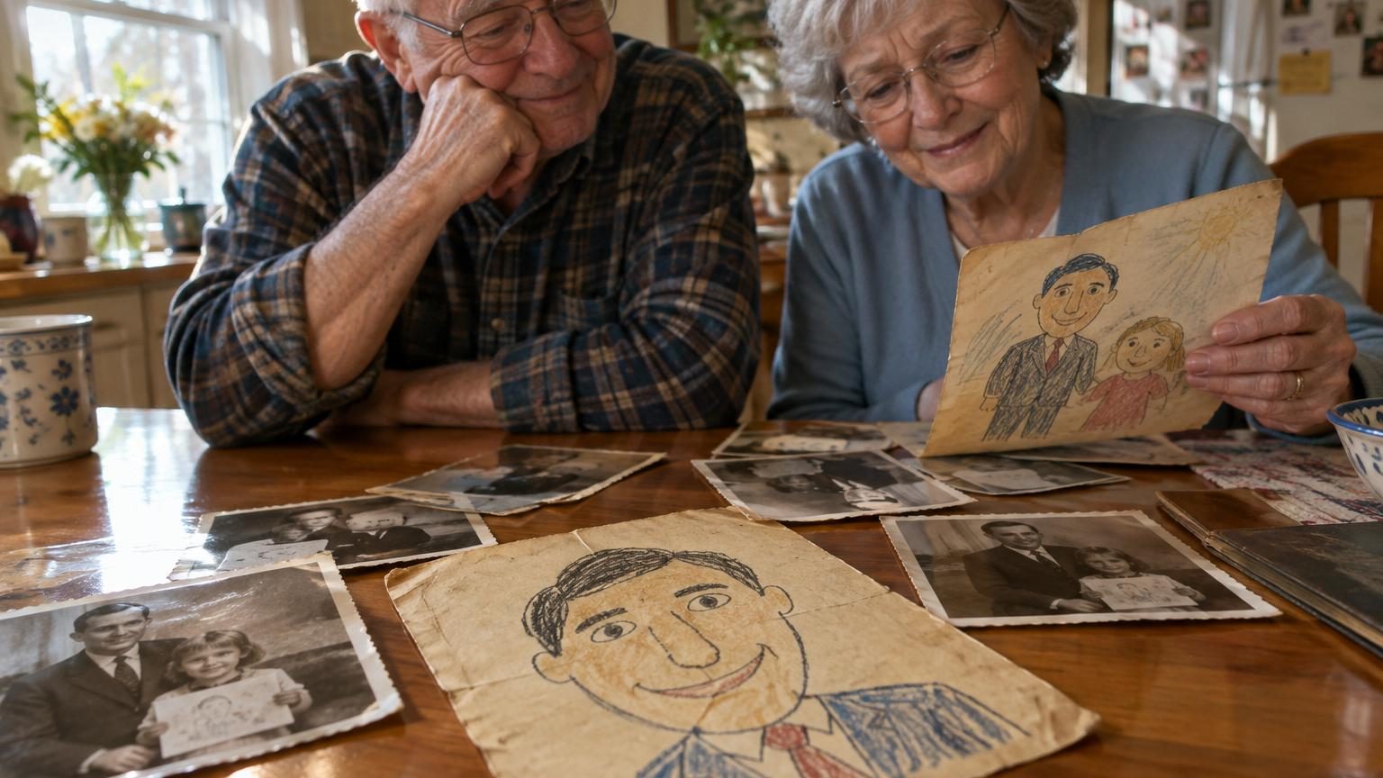 En 1949, une classe de maternelle devait dessiner son père de mémoire : 76 ans plus tard, ces portraits refont surface