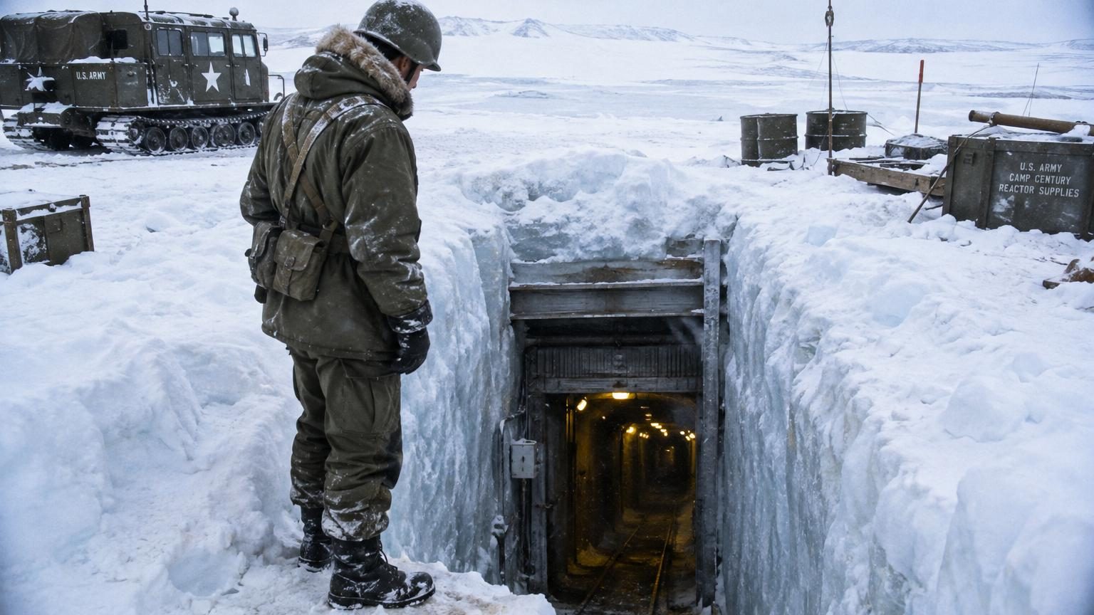 En 1959, l'armée américaine creuse une base sous la glace du Groenland : huit ans plus tard, elle est abandonnée avec ses déchets nucléaires