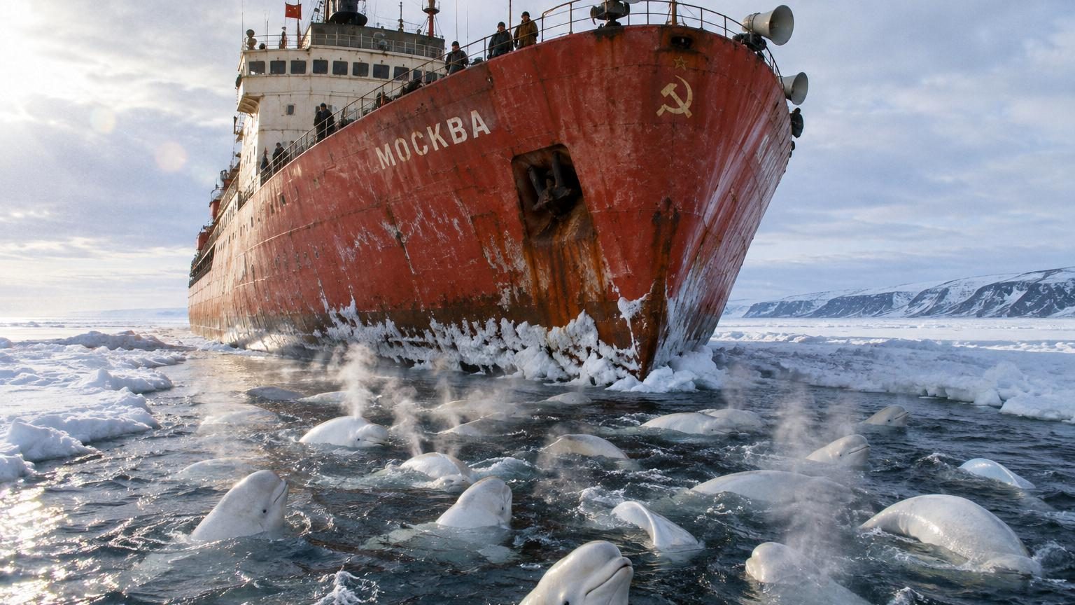 En 1985, un brise-glace soviétique diffuse de la musique classique à des milliers de baleines piégées : ce qui s'est passé ensuite a sauvé le troupeau
