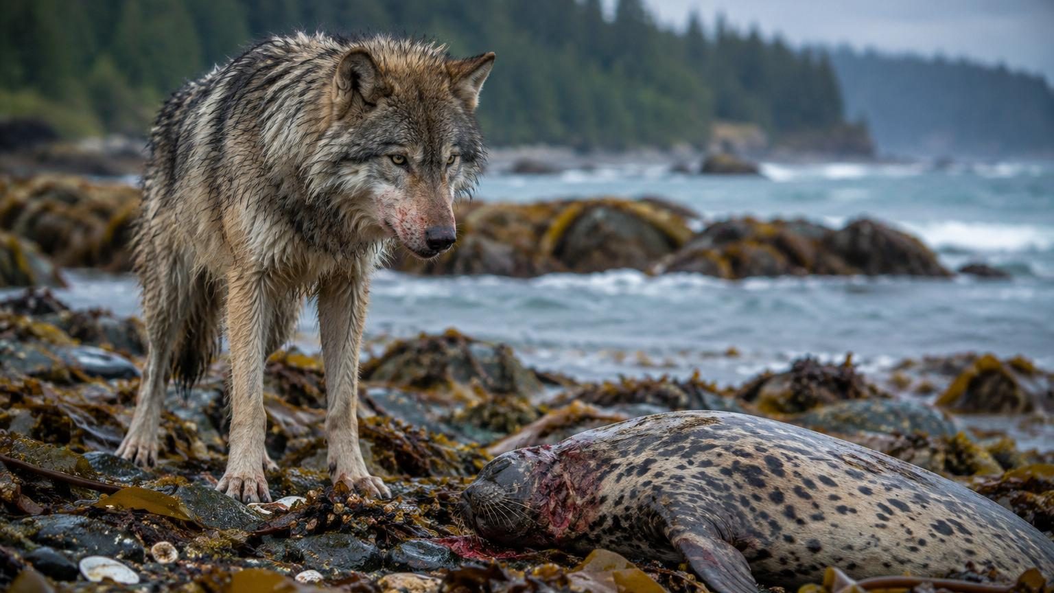 En Alaska, les loups ont changé de proie : ce ne sont plus les cerfs qu&rsquo;ils chassent, mais un animal marin