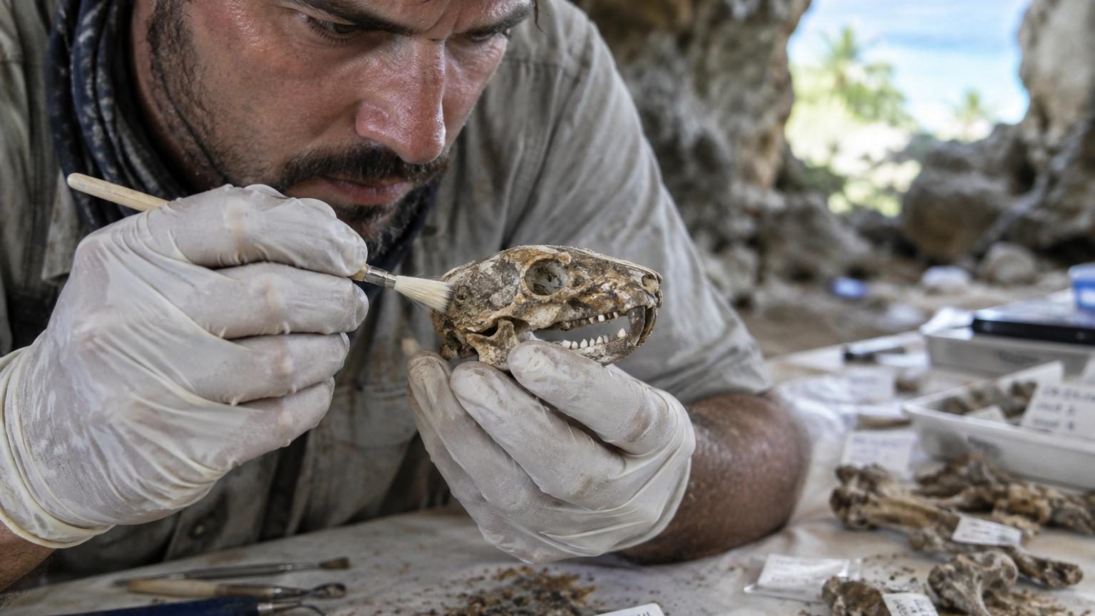 En nettoyant des fossiles récupérés dans une grotte d’une île des Caraïbes, un chercheur remarque quelque chose d’étrange dans l’alvéole dentaire creuse d’un petit crâne