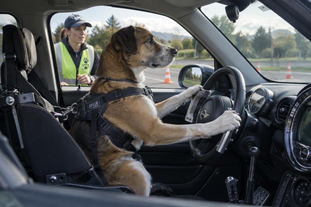 En Nouvelle-Zélande, des chiens abandonnés apprennent à conduire une vraie voiture : les adoptions explosent
