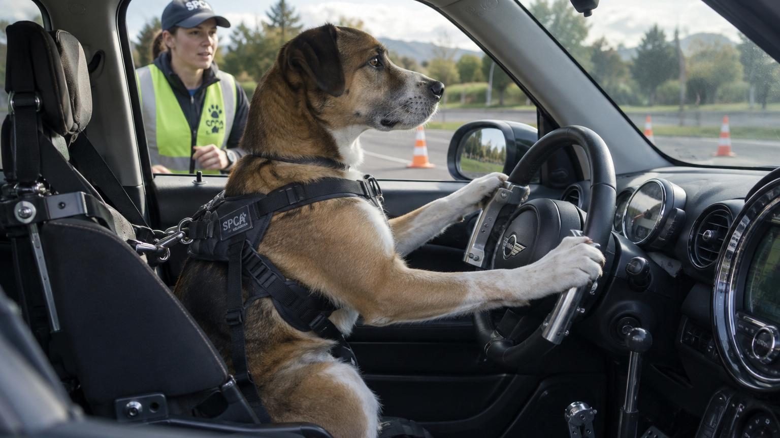 En Nouvelle-Zélande, des chiens abandonnés apprennent à conduire une vraie voiture : les adoptions explosent