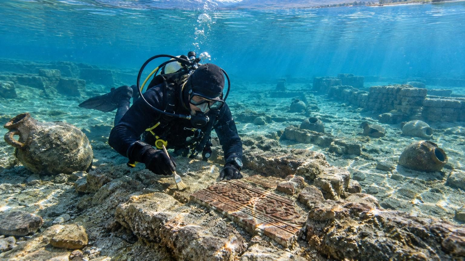Engloutie par un séisme il y a 600 ans : des archéologues retrouvent au fond d'un lac les ruines d'une cité de la route de la Soie