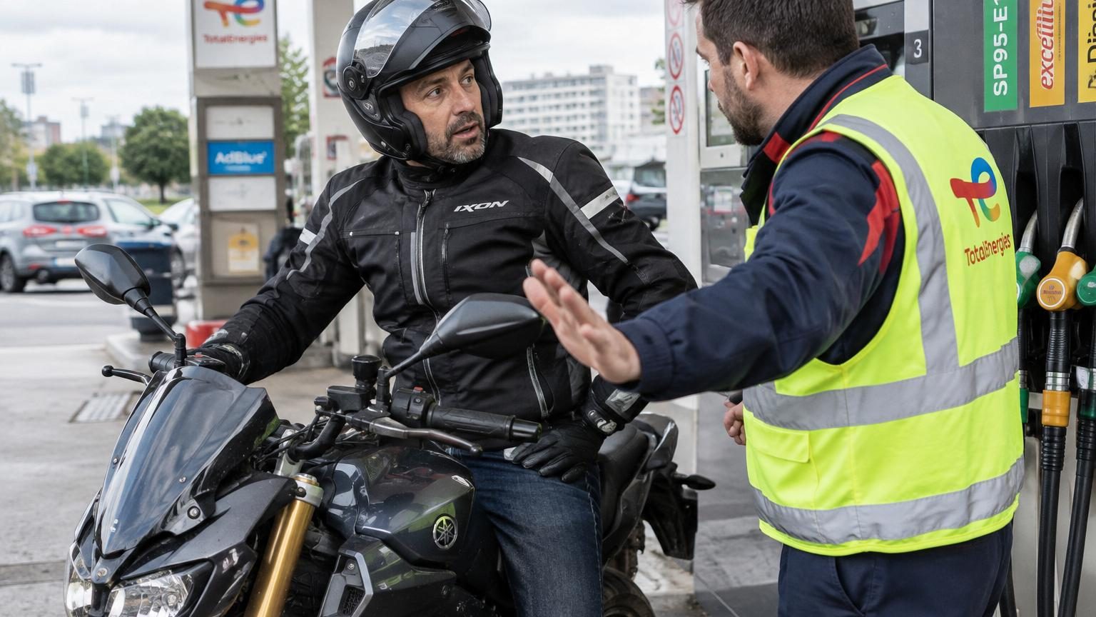 Faire le plein de sa moto en restant assis ? Dans de plus en plus de stations, ce geste est désormais interdit, et les motards découvrent pourquoi