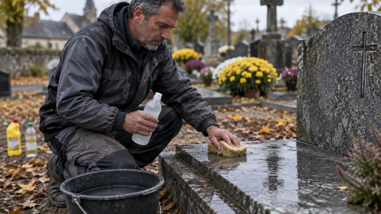 Fini l'eau de Javel et le vinaigre sur les tombes avant la Toussaint : les marbriers sont unanimes, voici ce qu'ils utilisent en 2026