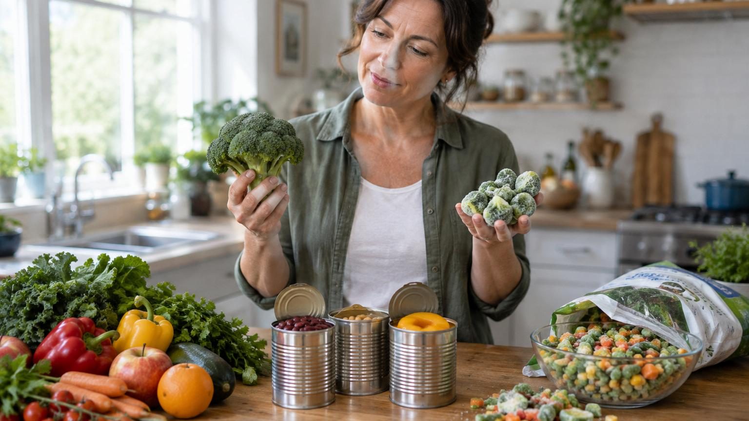 Fruits et légumes surgelés ou en conserve : ce qu'une spécialiste en nutrition répond à ceux qui les croient moins sains que les frais