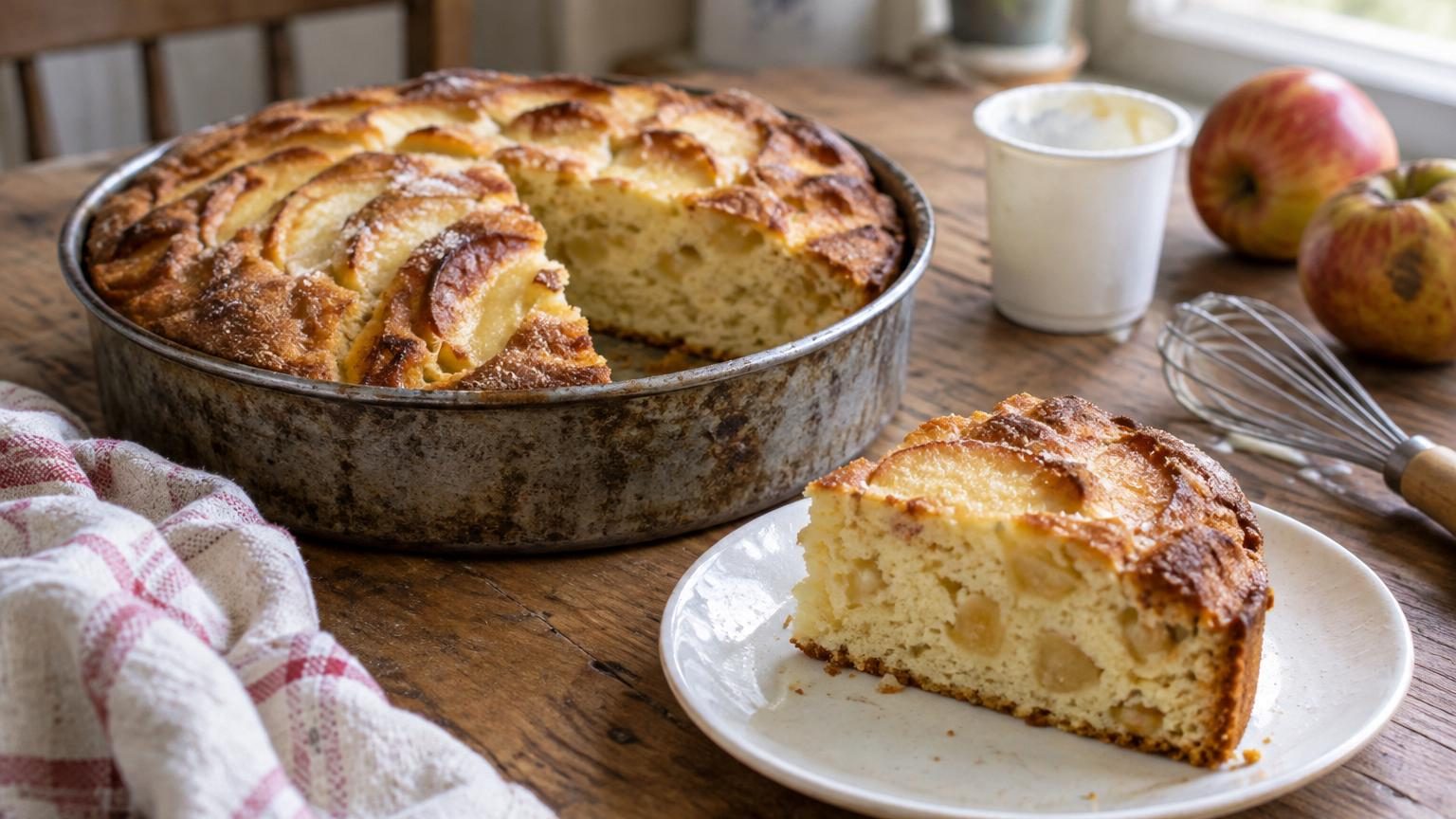 Gâteau aux pommes au yaourt : la recette moelleuse et facile