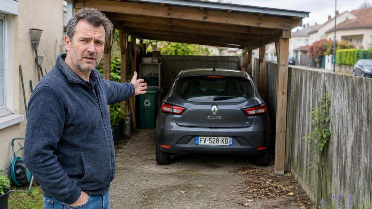 Il a monté son carport ouvert le long de la clôture un week-end de mai : treize ans après, ce n'est pas la commune qui a rouvert le dossier