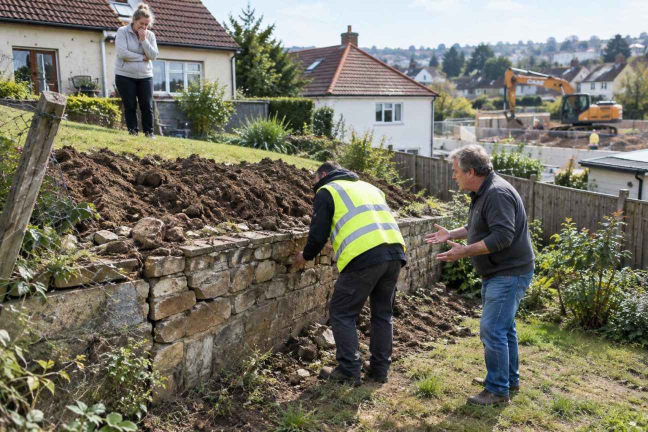 Il accepte la terre gratuite d'un chantier voisin pour rehausser son jardin : deux ans plus tard, c'est le voisin d'en bas qui fait venir un professionnel