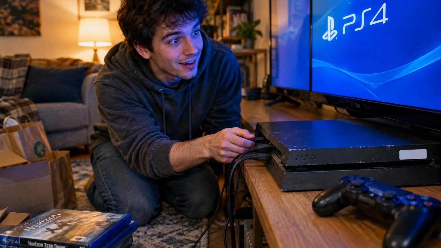 Il achète une PS4 à 5 euros dans une boutique d'occasion : une fois branchée chez lui, la console fonctionne parfaitement