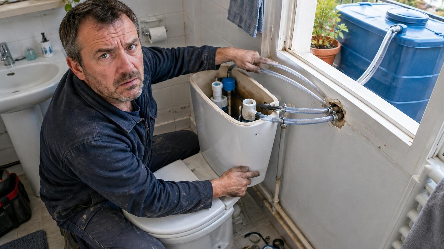 Il branche ses toilettes sur sa cuve d'eau de pluie pour payer moins cher : depuis 2007, cette ligne de la facture ne baisse jamais