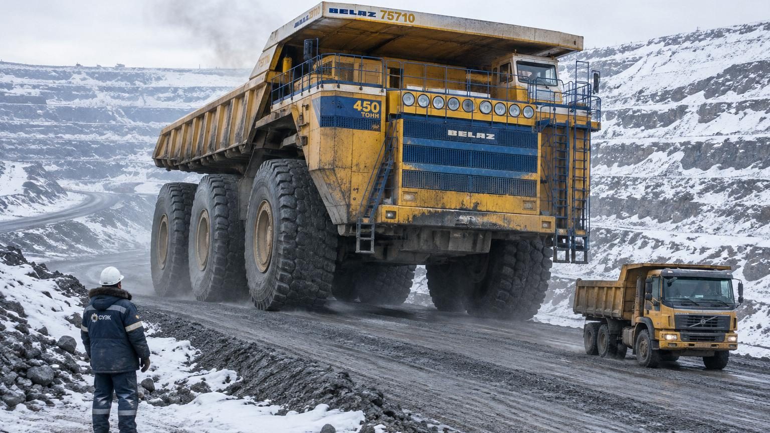 Il consomme 1 300 litres de gazole aux 100 km et transporte 450 tonnes : voici le plus grand camion-benne du monde