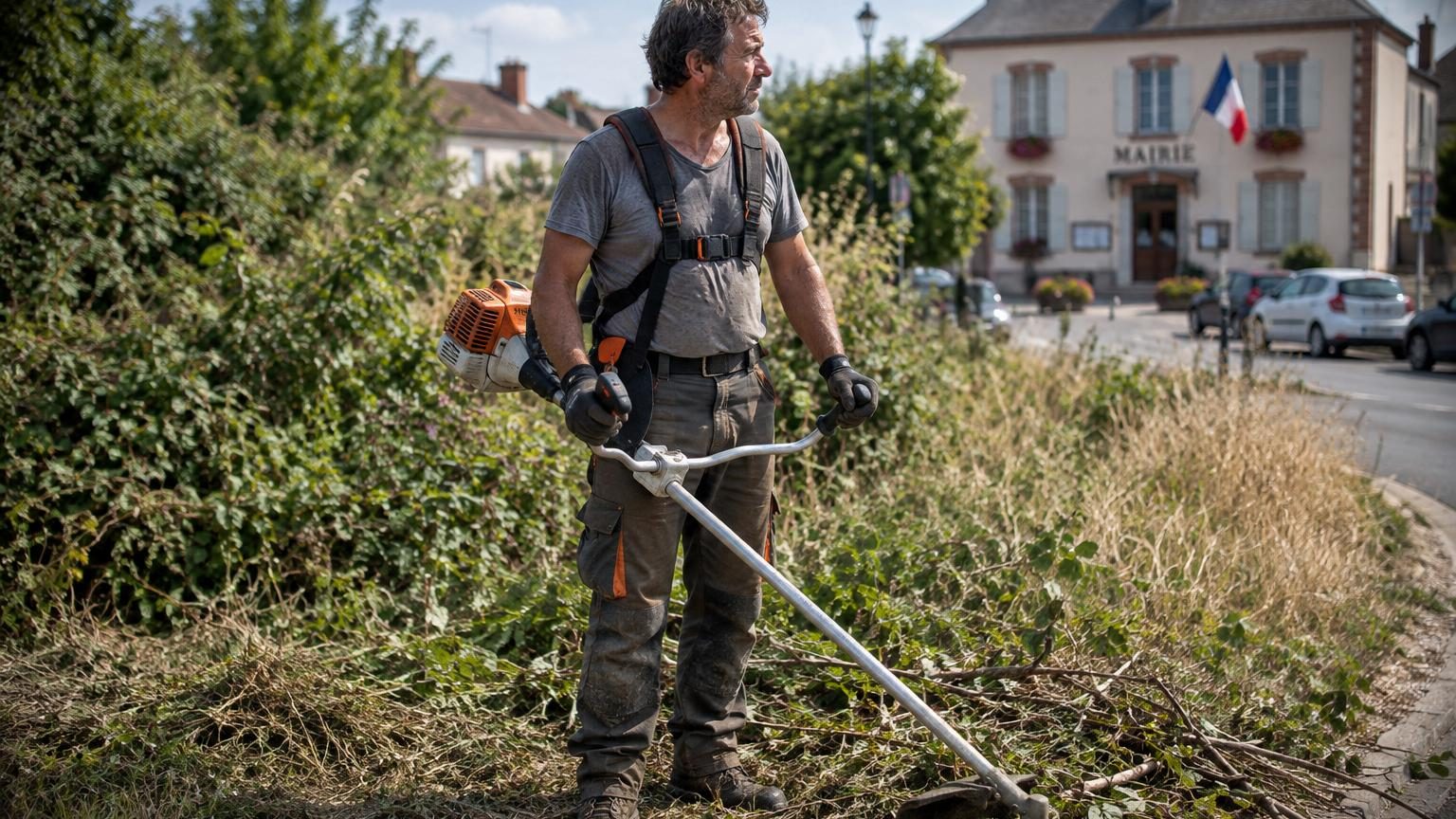 Il coupe chaque été les ronces du terrain abandonné d'à côté : ce qui fait vraiment reculer la friche se joue à la mairie