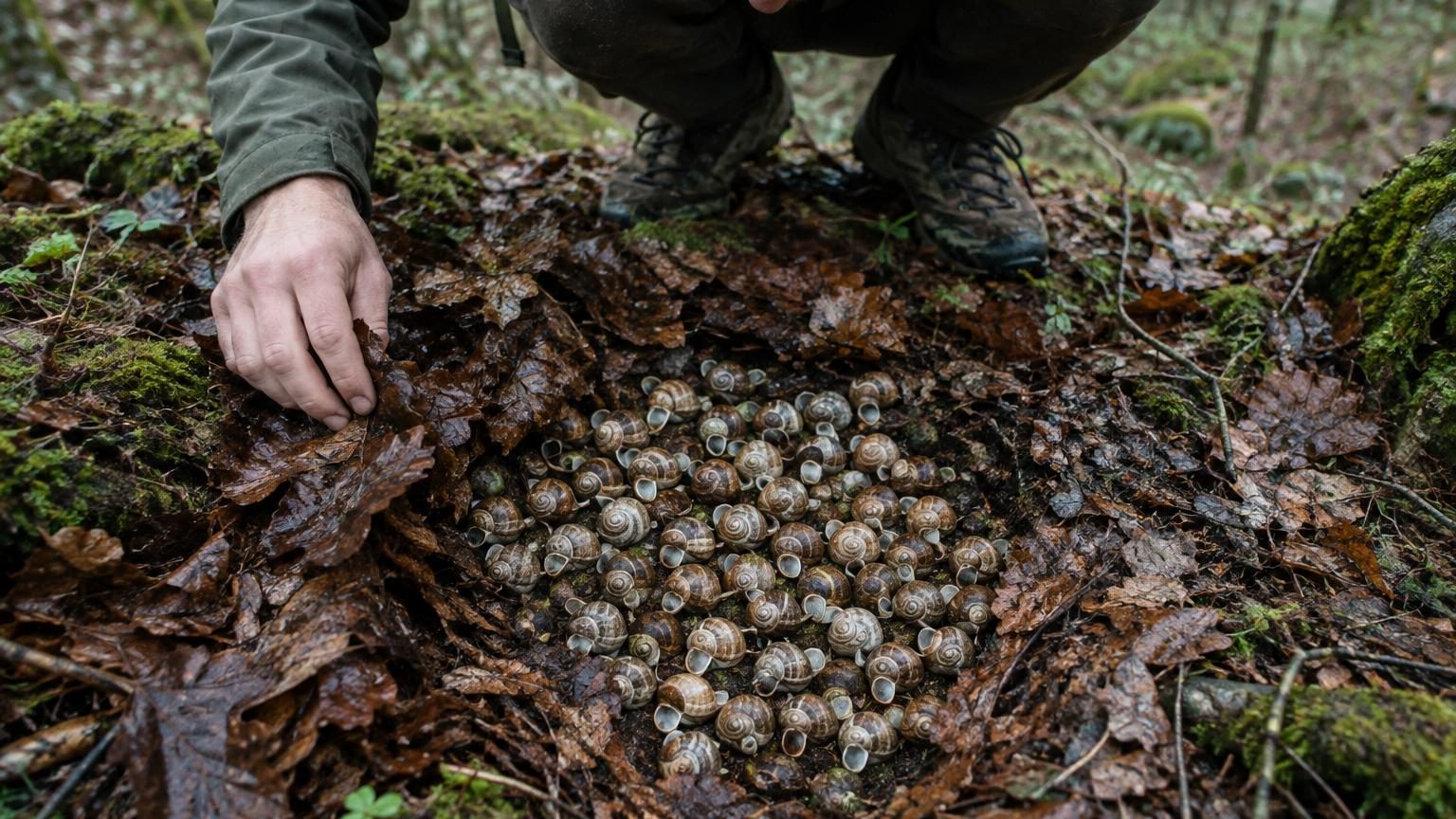 Il découvre des dizaines de coquilles d’escargots regroupées au même endroit : leur disposition intrigue même les spécialistes
