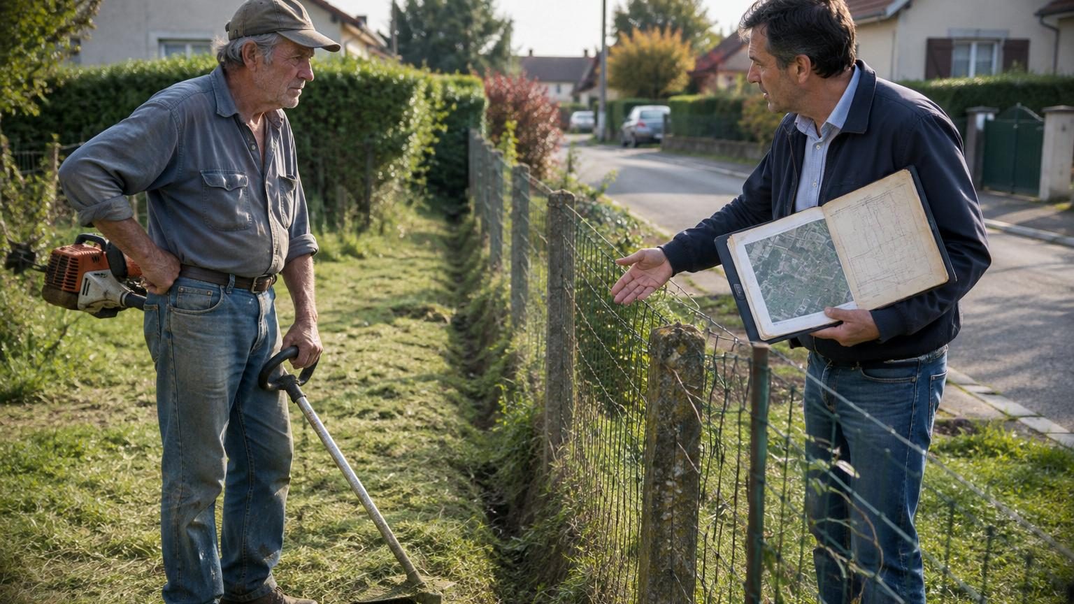 Il entretient une bande de terrain au bord de sa propriété depuis 30 ans : lorsqu’un voisin la revendique, les documents anciens ne racontent pas exactement la même histoire