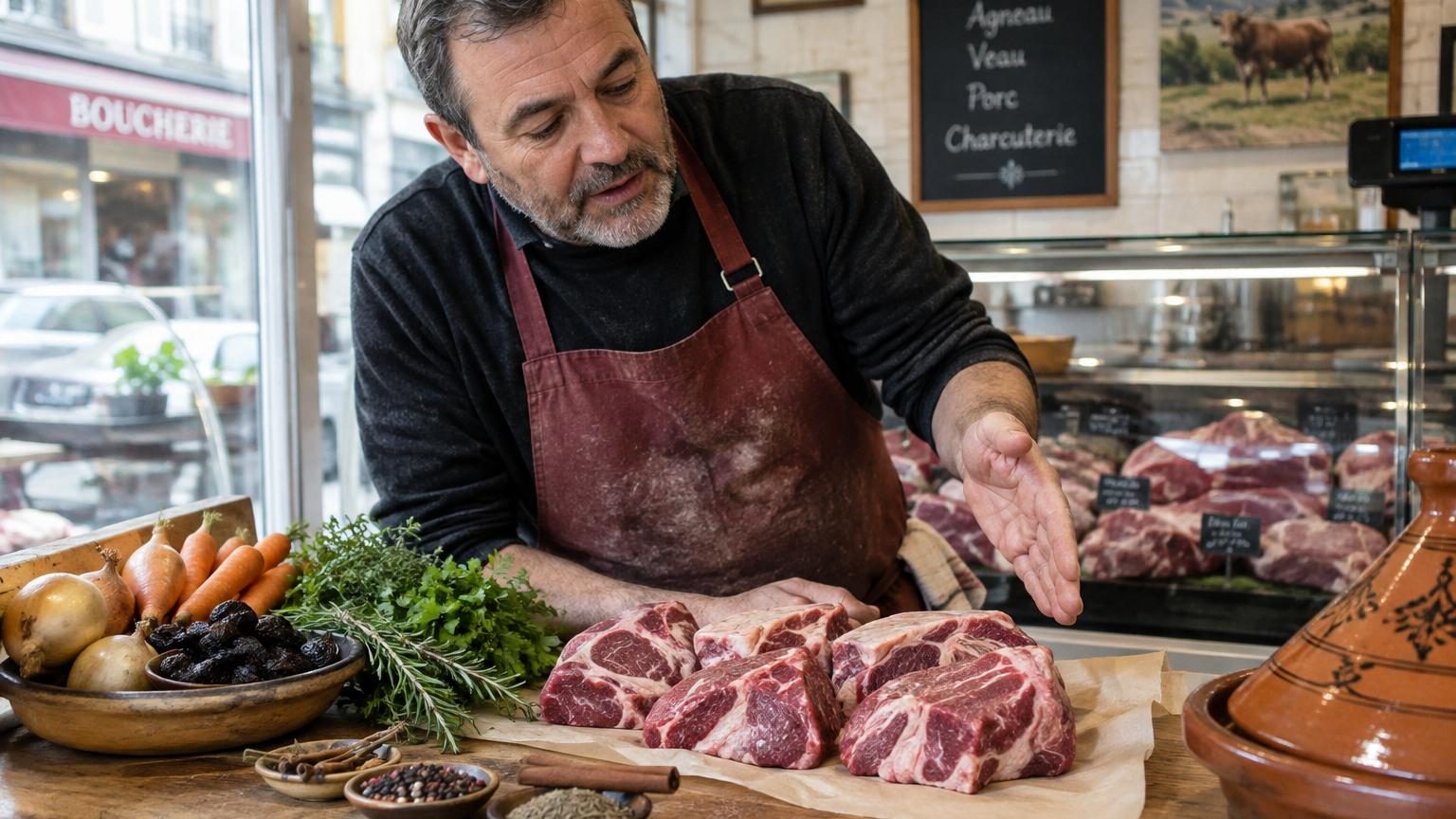 Il est boucher depuis des années : voici le morceau de viande qu&rsquo;il recommande pour un tajine fondant, et ce n&rsquo;est pas le plus cher