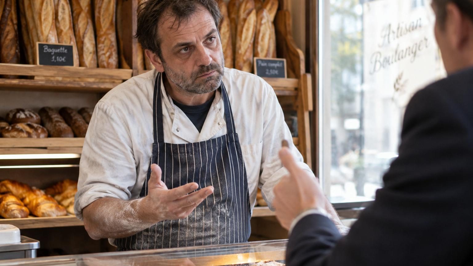 Il est boulanger depuis des années et n'en peut plus d'une phrase entendue chaque matin au comptoir : « ce n'est pas une question de prix »