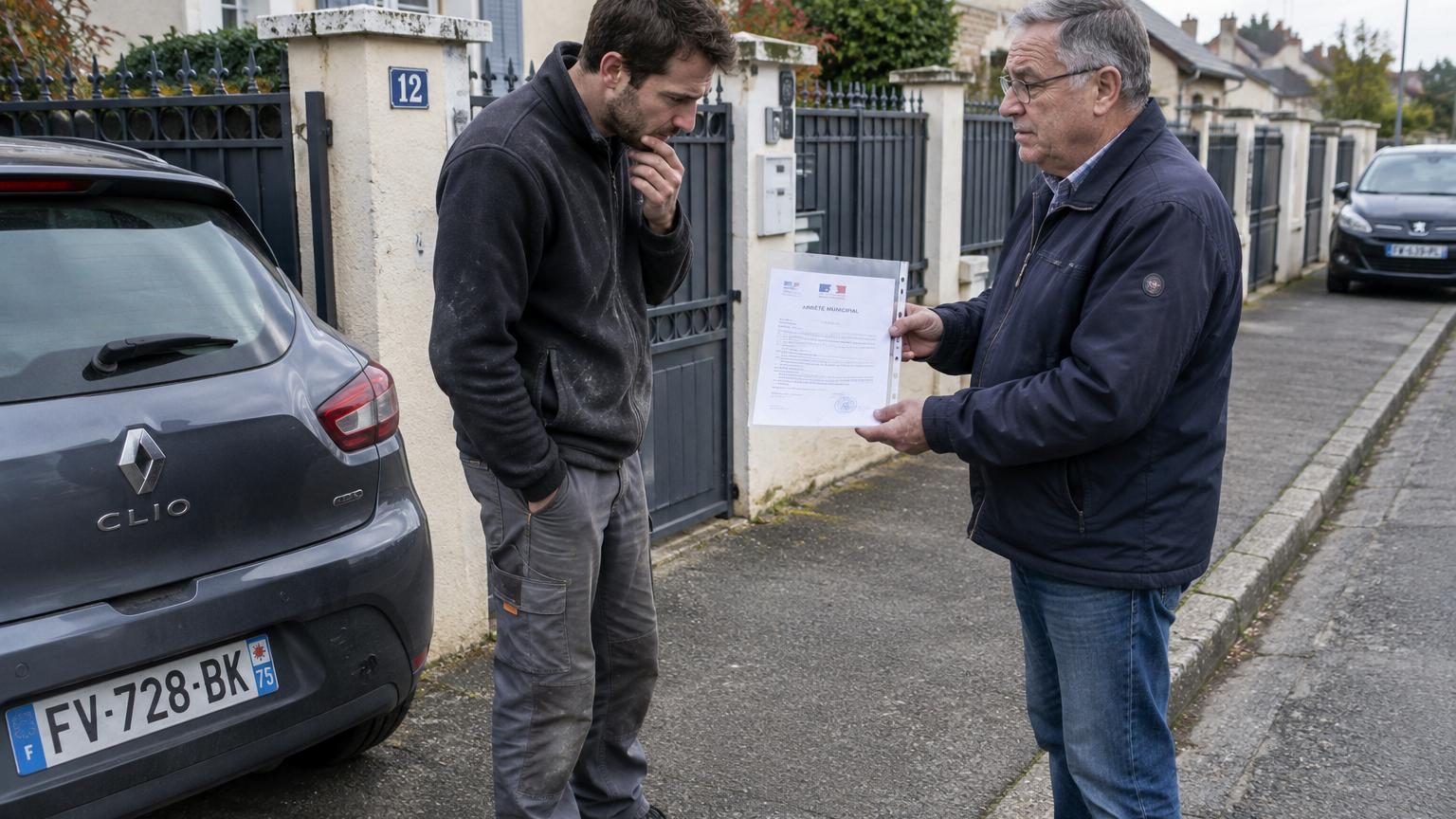 Il gare sa voiture chaque soir devant son portail : un matin, son voisin lui montre un document qu’il n’avait jamais vu