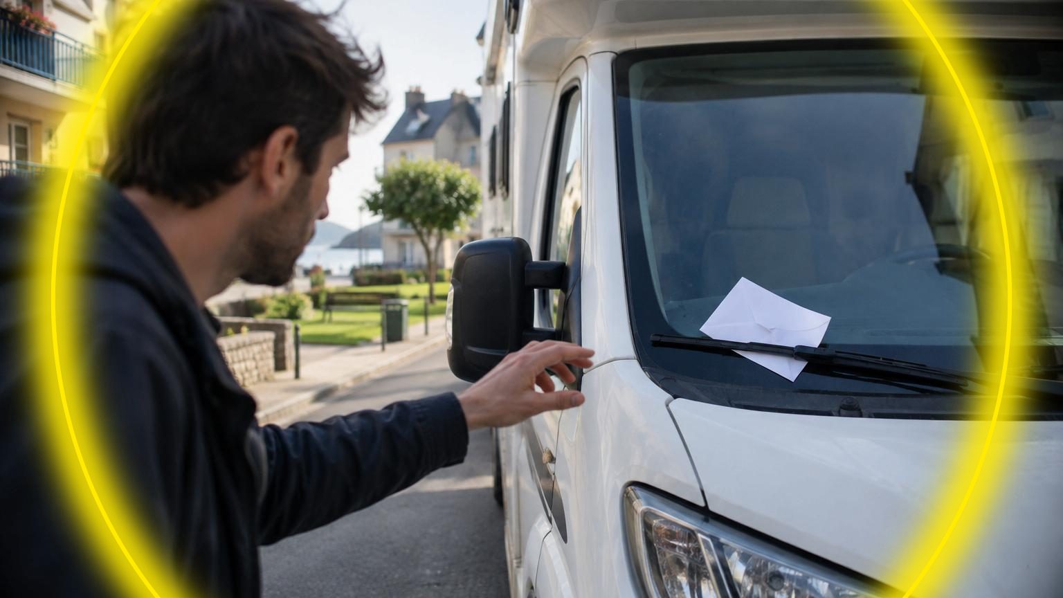 Il laisse son camping-car stationné trois jours au même endroit : le quatrième matin, une lettre est glissée sous l’essuie-glace