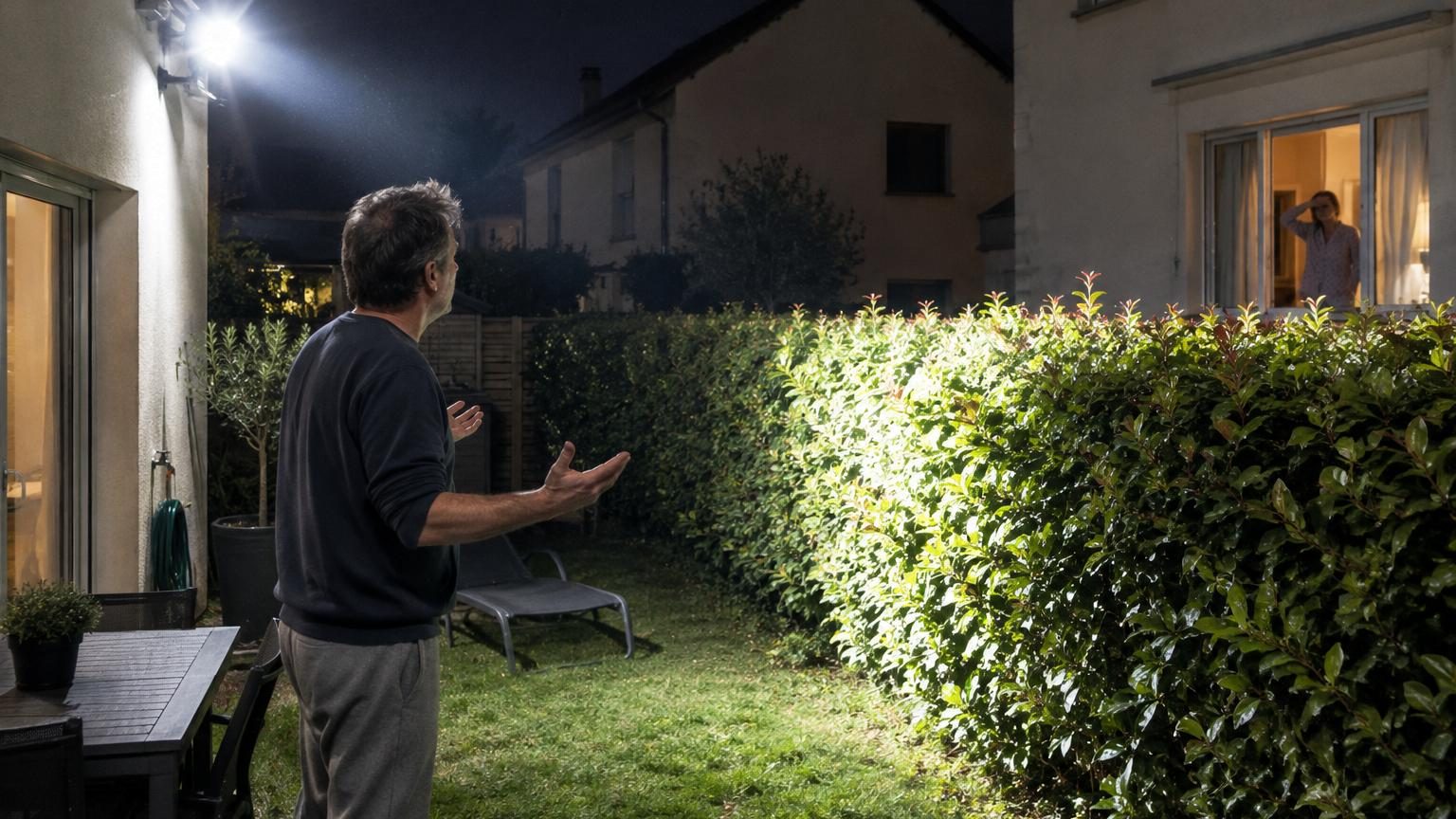 Il laisse son projecteur de jardin allumé toute la nuit sur la haie du voisin : ce n'est pas la facture d'électricité qui lui coûte le plus cher