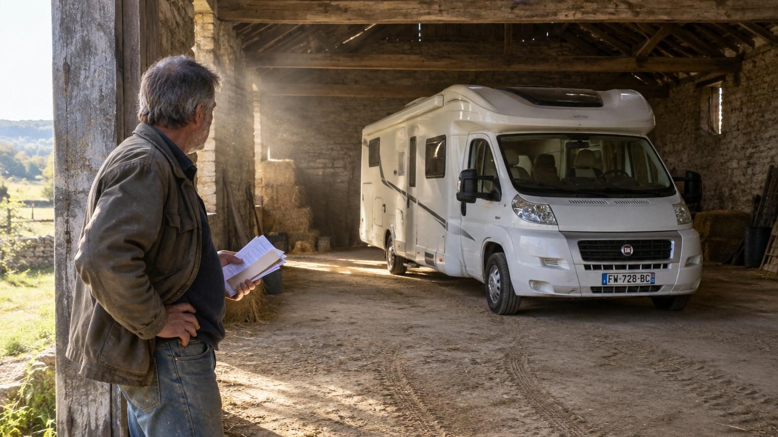 Il loue sa grange vide pour l'hivernage du camping-car d'un voisin : la case 4BE qu'il a oubliée sur sa déclaration