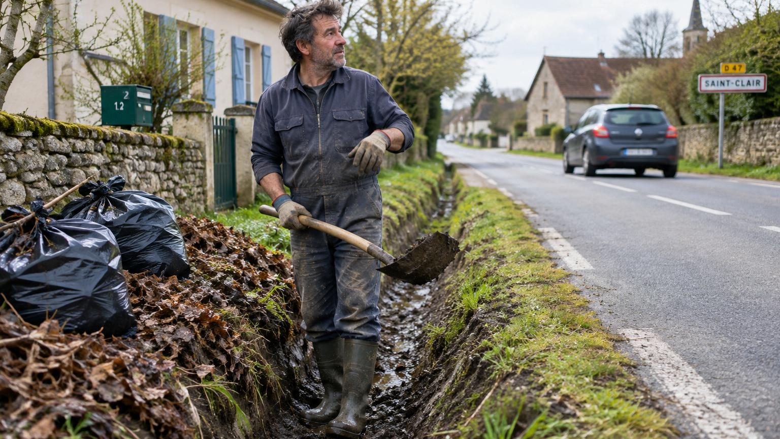 Il nettoie chaque année le fossé devant sa maison : après 20 ans, il apprend qu’il n’était peut-être pas obligé de le faire