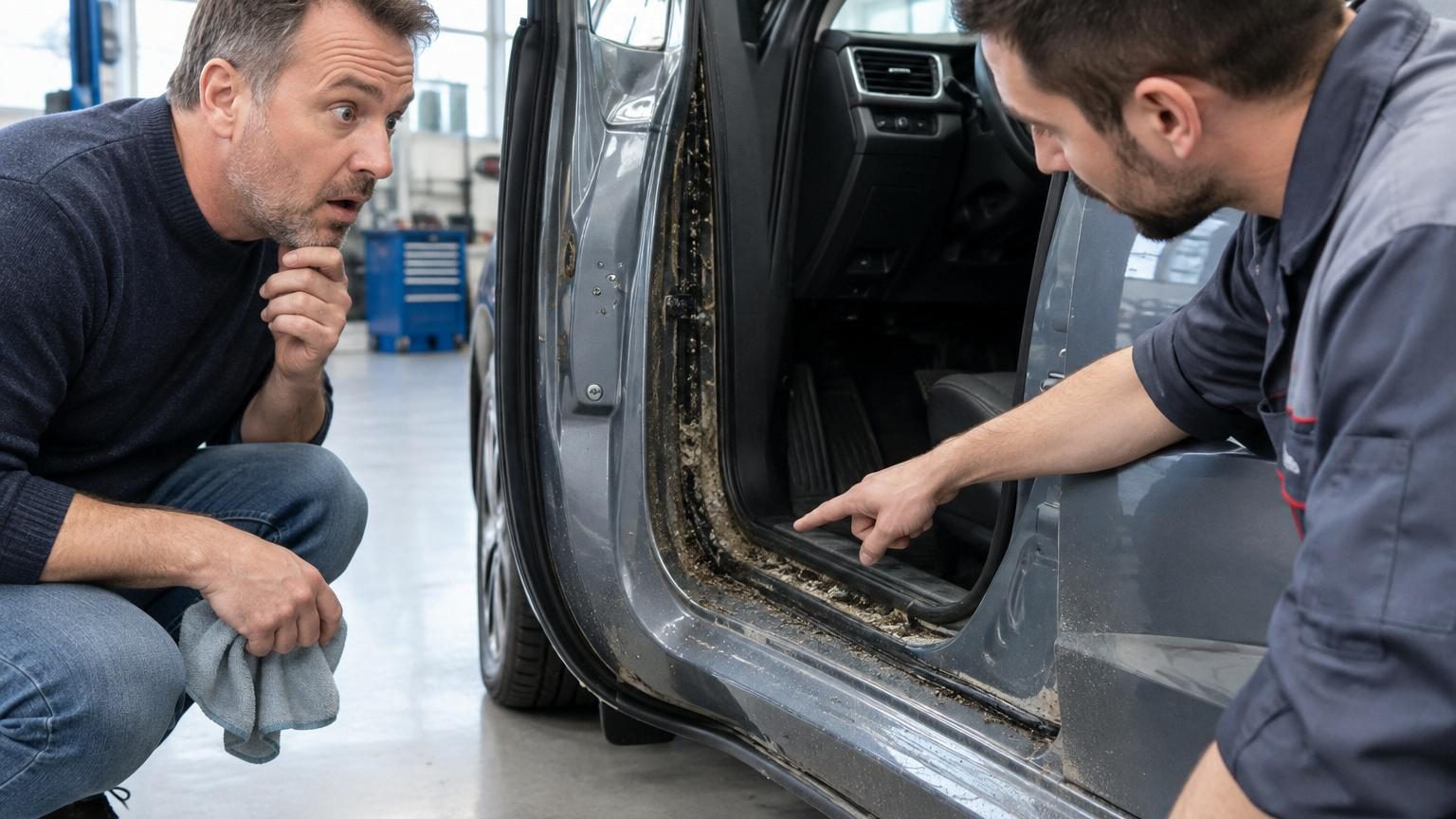 Il nettoie sa voiture chaque semaine mais oublie toujours cette partie : son garagiste lui montre où la saleté s’accumule vraiment