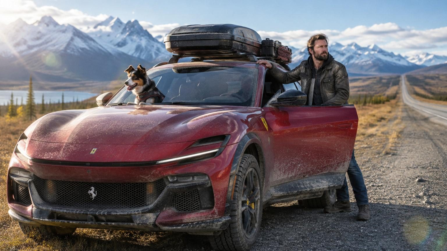 Il parcourt près de 80 000 km en Ferrari Purosangue avec son chien : de l'Amérique du Sud à l'Alaska, et un record en ligne de mire