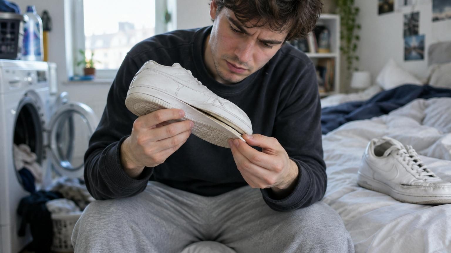 Il passait ses baskets en machine presque tous les mois : le jour où il a regardé le bord des semelles, il a compris ce que la chaleur avait fait