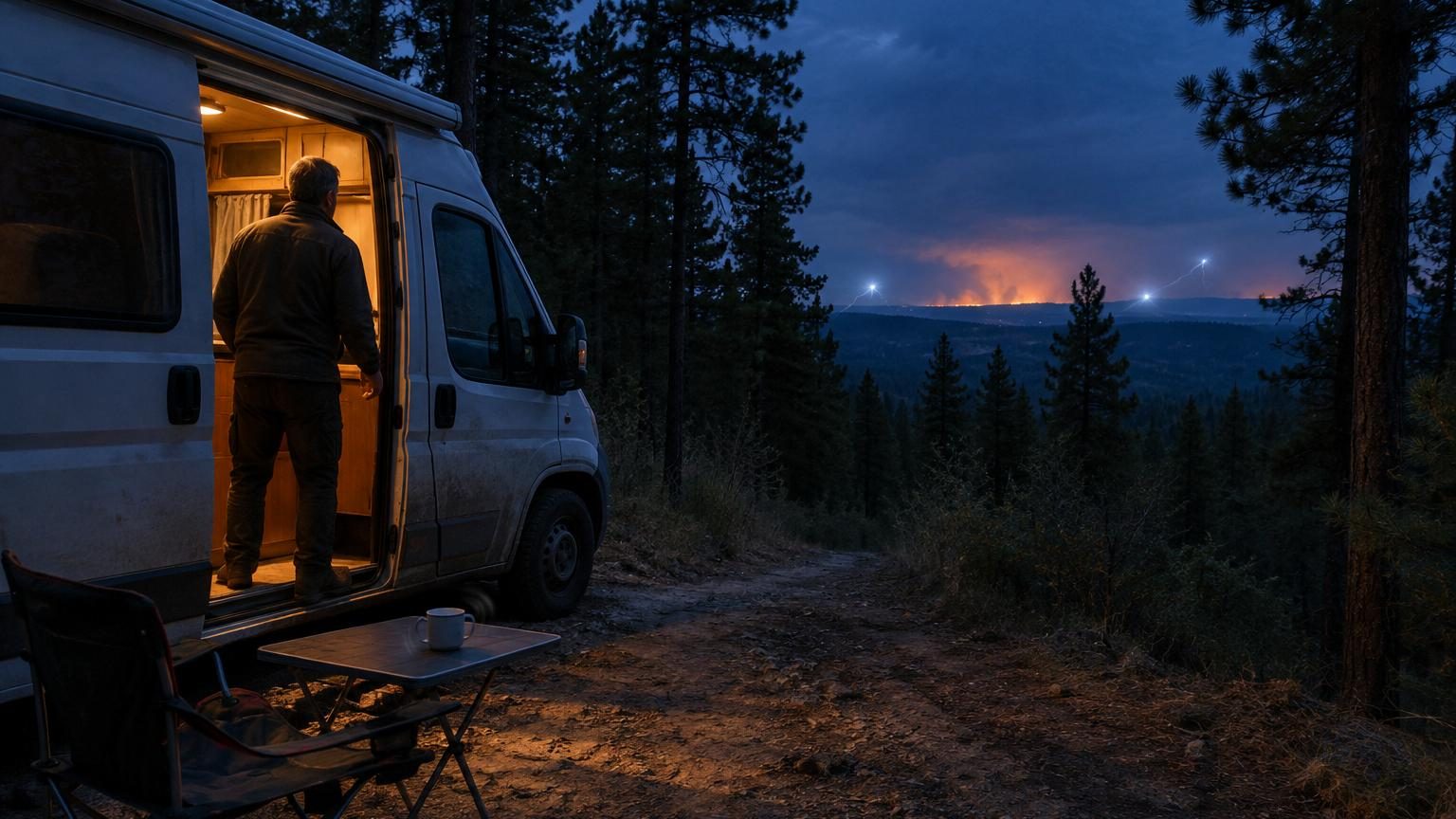Il pensait avoir trouvé un emplacement tranquille pour son camping-car : à la tombée de la nuit, il comprend pourquoi personne ne s’y arrêtait