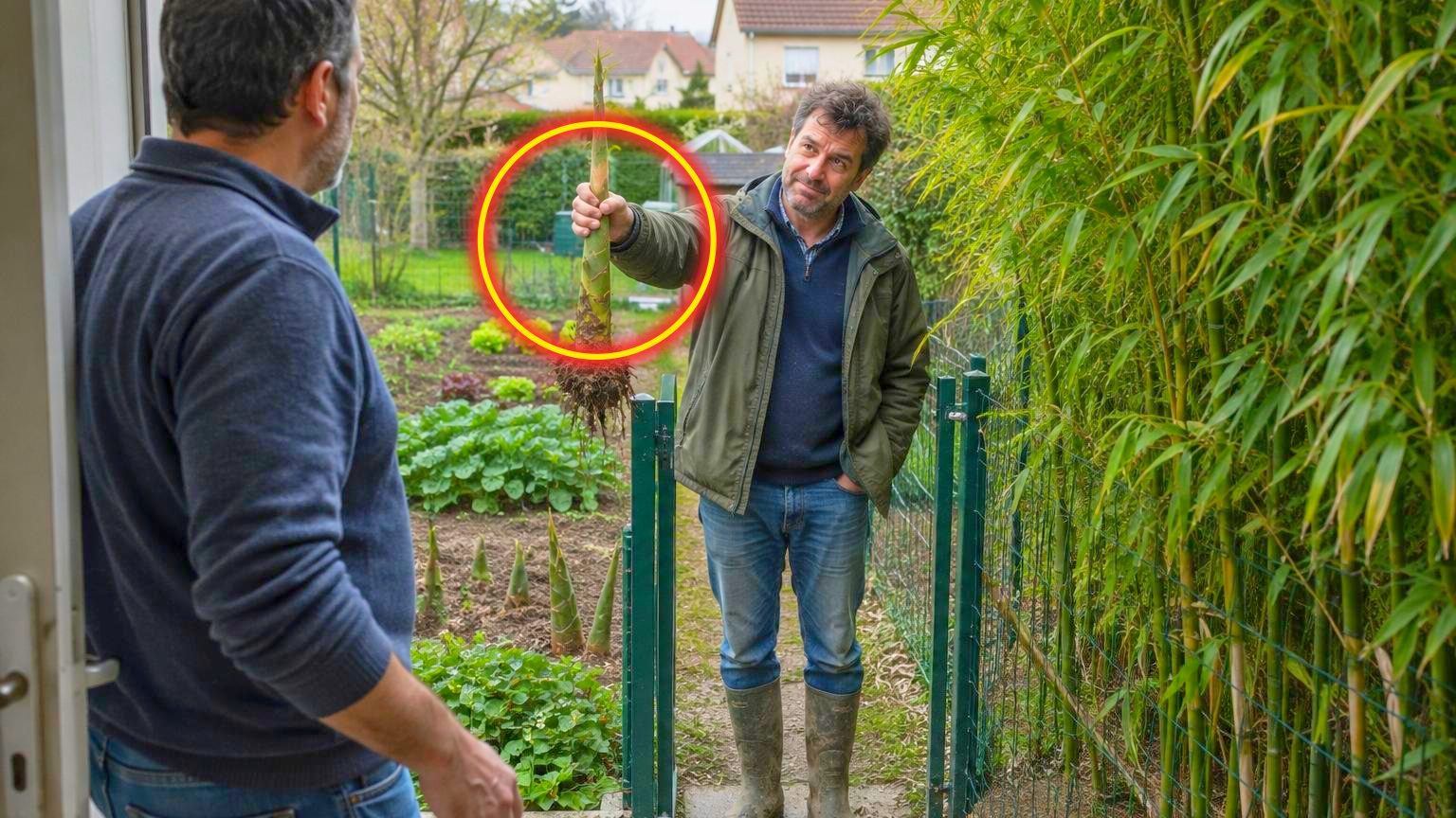 Il plante une haie de bambous contre la clôture en automne : trois printemps plus tard, c'est le voisin qui sonne, une pousse à la main
