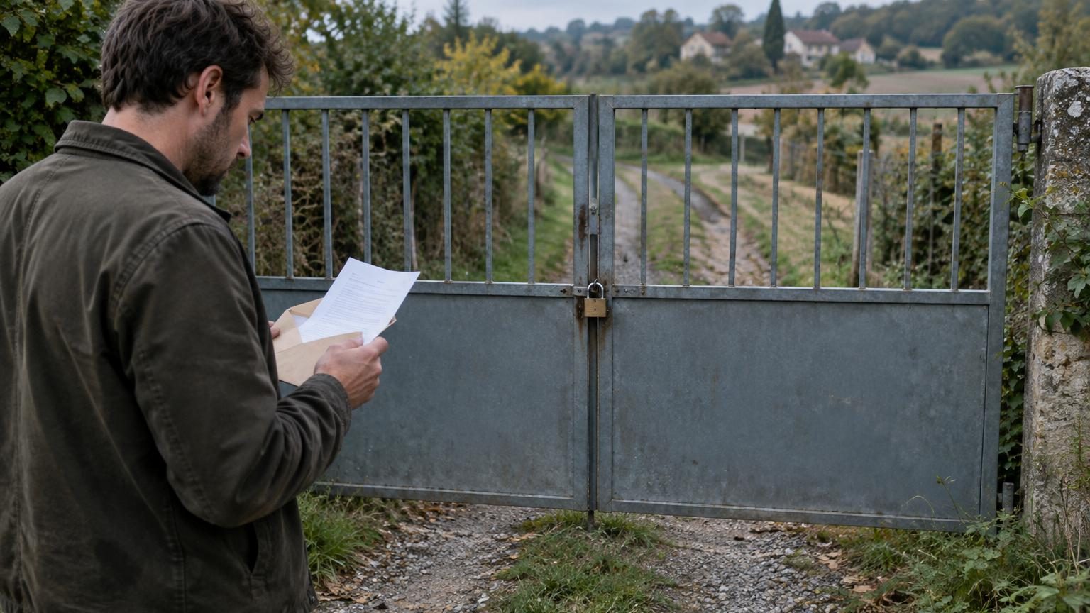 Il pose un portail sur le chemin de sa parcelle après la signature : trois semaines plus tard, une lettre inattendue change tout