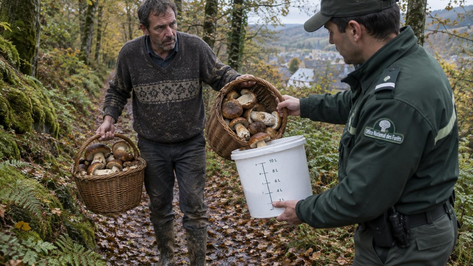Il remplit deux paniers de cèpes derrière chez lui comme chaque automne : sur le chemin du retour, le garde forestier sort un seau gradué