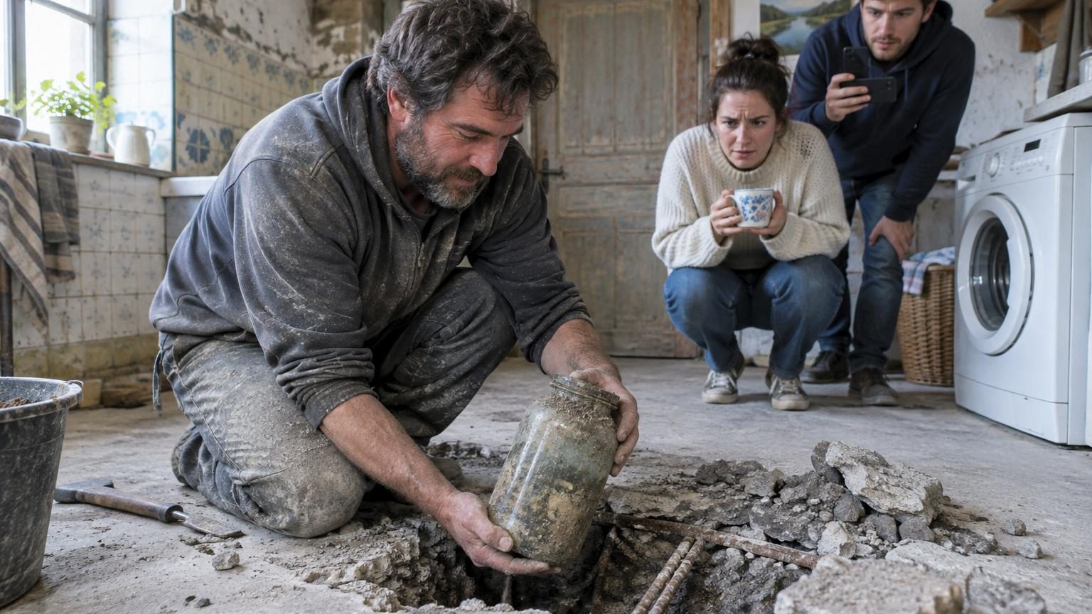 Ils achètent une longère à 92 000 euros en 2019 : sous la dalle de la buanderie, un artisan découvre un bocal que l’ancien propriétaire avait enterré en 1958