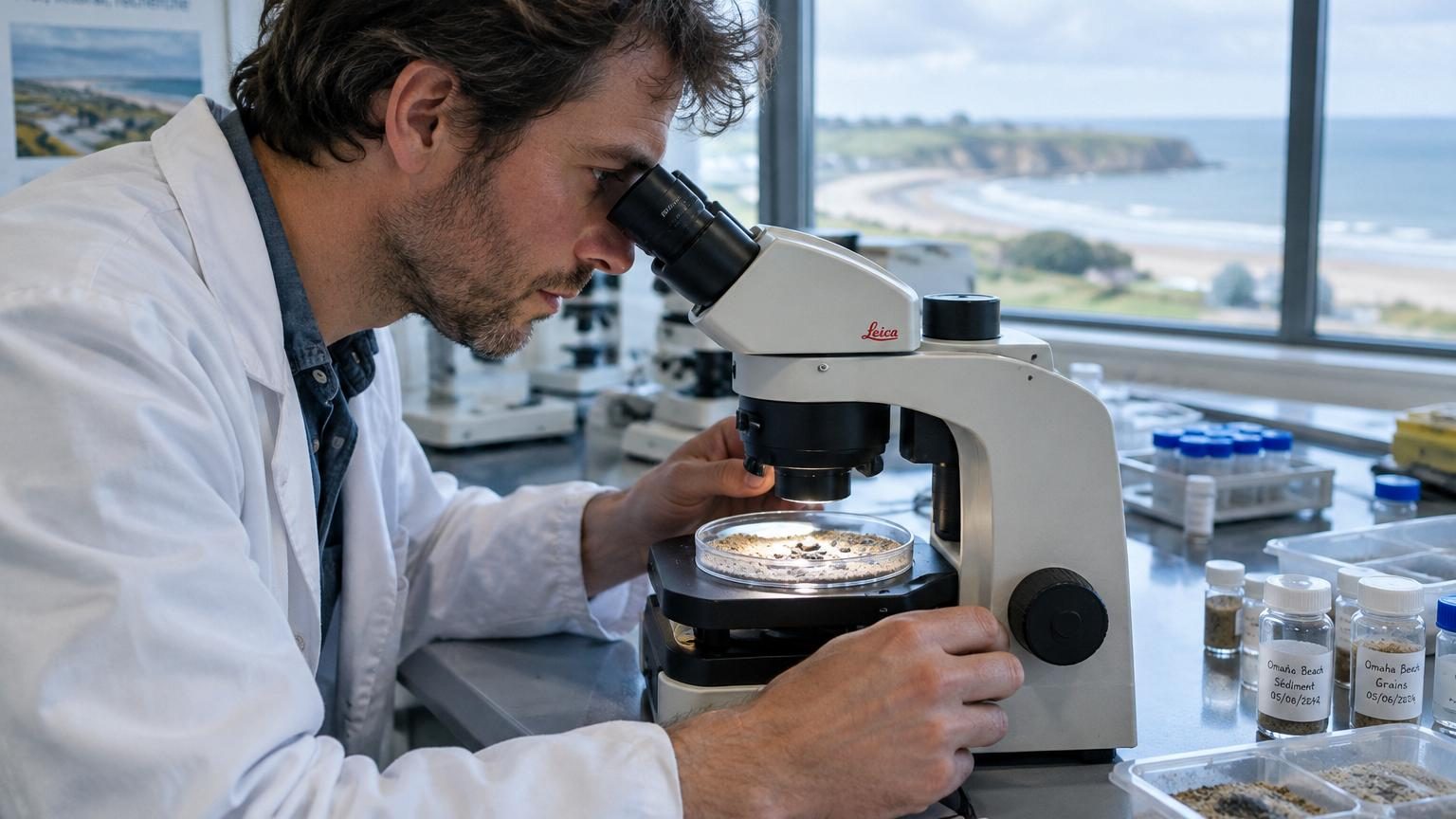 Ils analysent au microscope le sable d'Omaha Beach : 4 % de ces grains sont encore des éclats d'obus du Débarquement